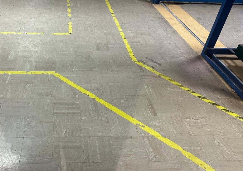 Failed floor marking tape