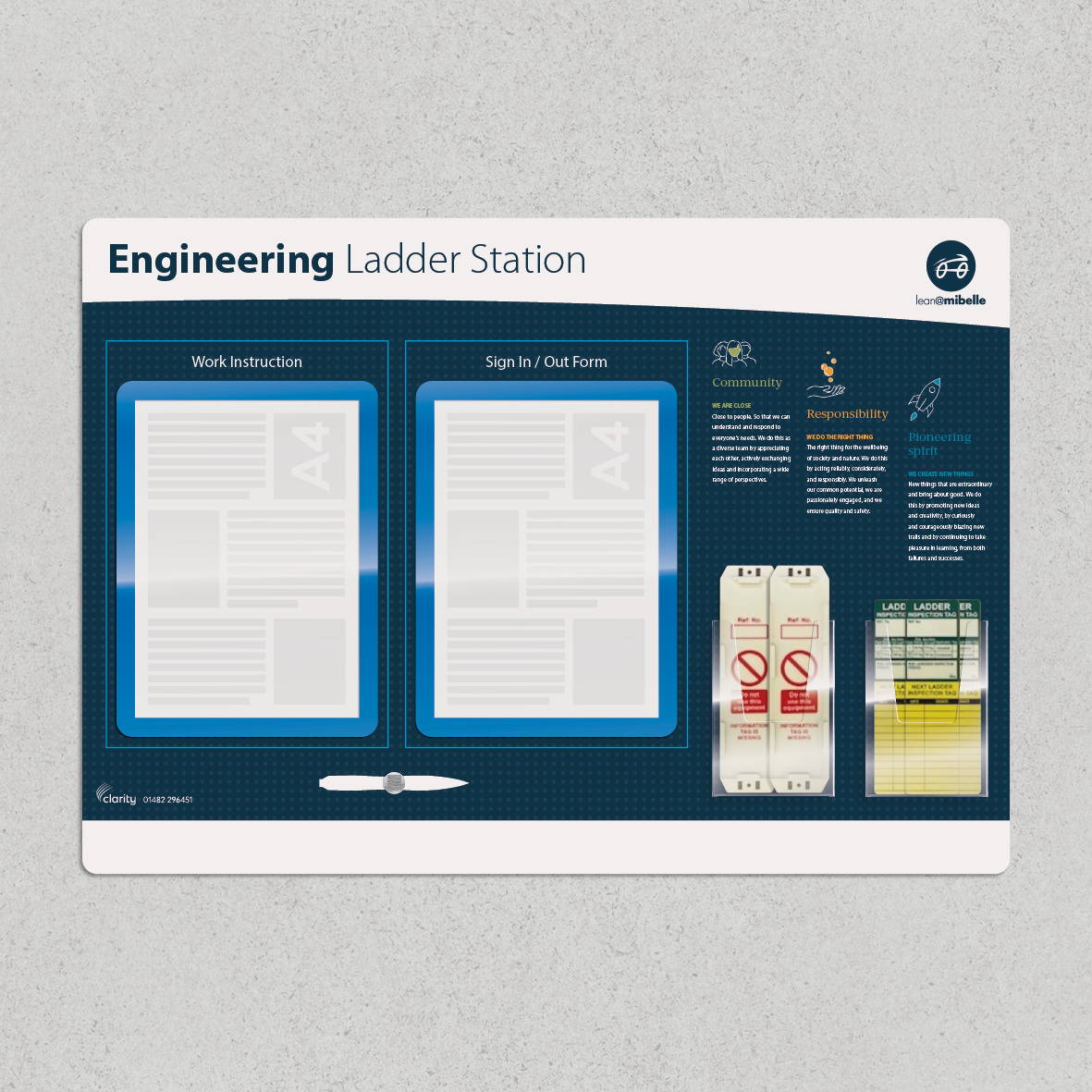 Engineering Board with tag holders