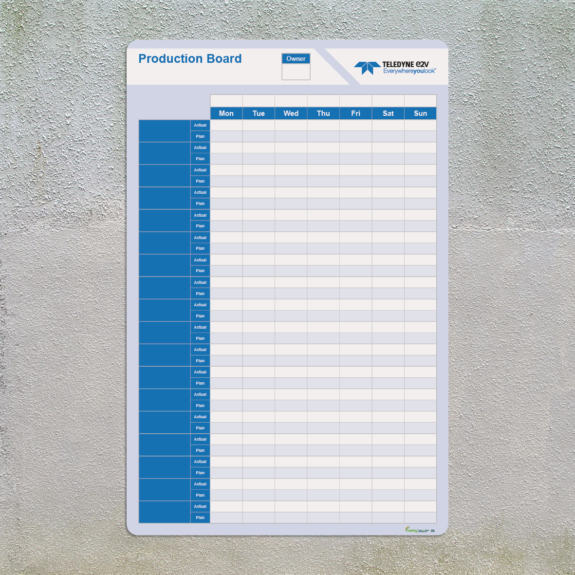 Production Board with Weekly Planner